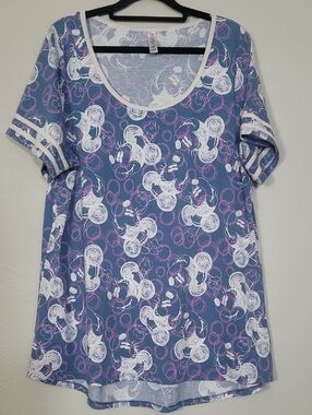 Lularoe Mickey Mouse Graphic T-Shirt Size XL Disney Stretch Casual Womens
